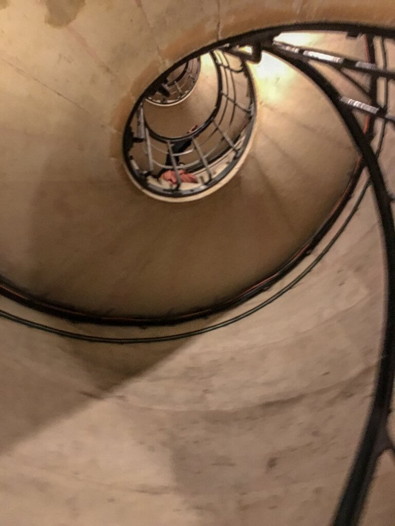 Spiral stairs leading to the top of Arc de Triomphe