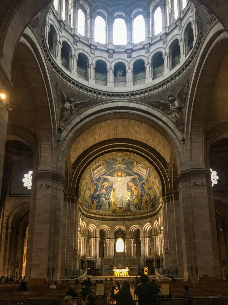 Inside Sacre Coeur Basilica in Montmartre, Paris