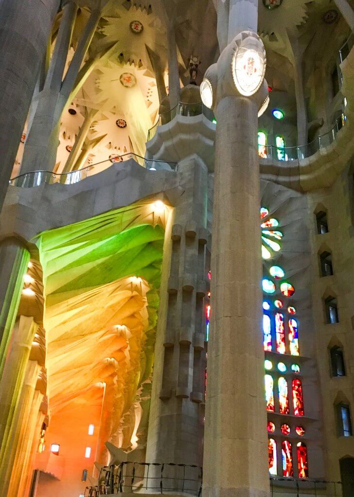 Sagrada Familia Light Streaming Through Stained Glass Window