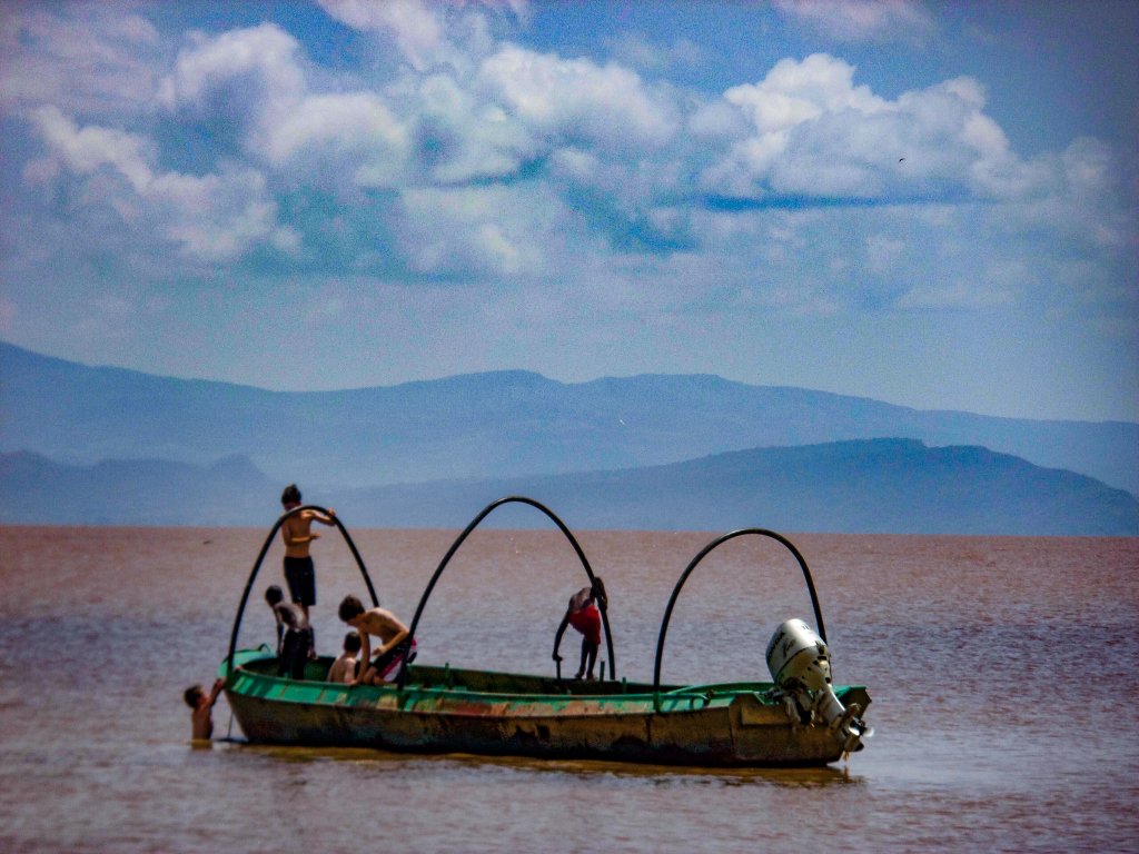 Boat on Lake Langano, Ethiopia